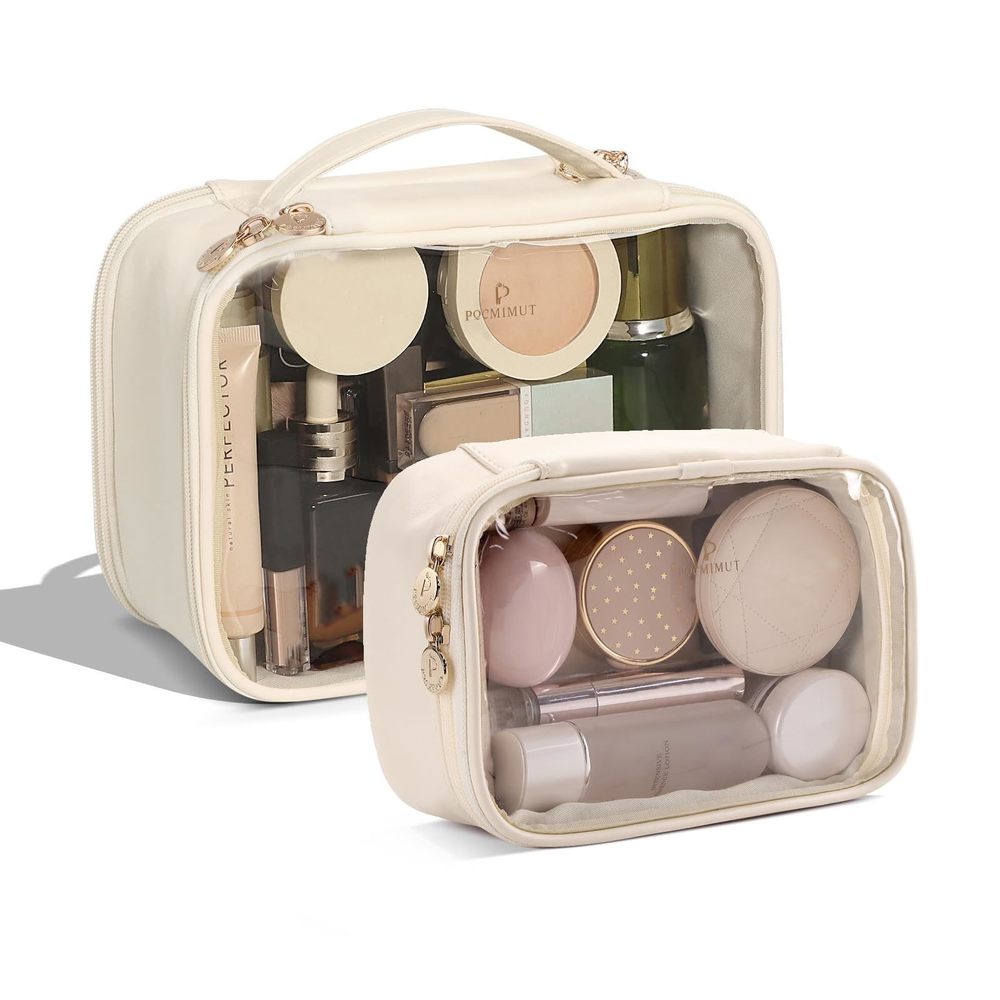 Clear Makeup Bags,small Makeup Pouch With Large Cosmetic Bag Toiletry Bag Car🖤